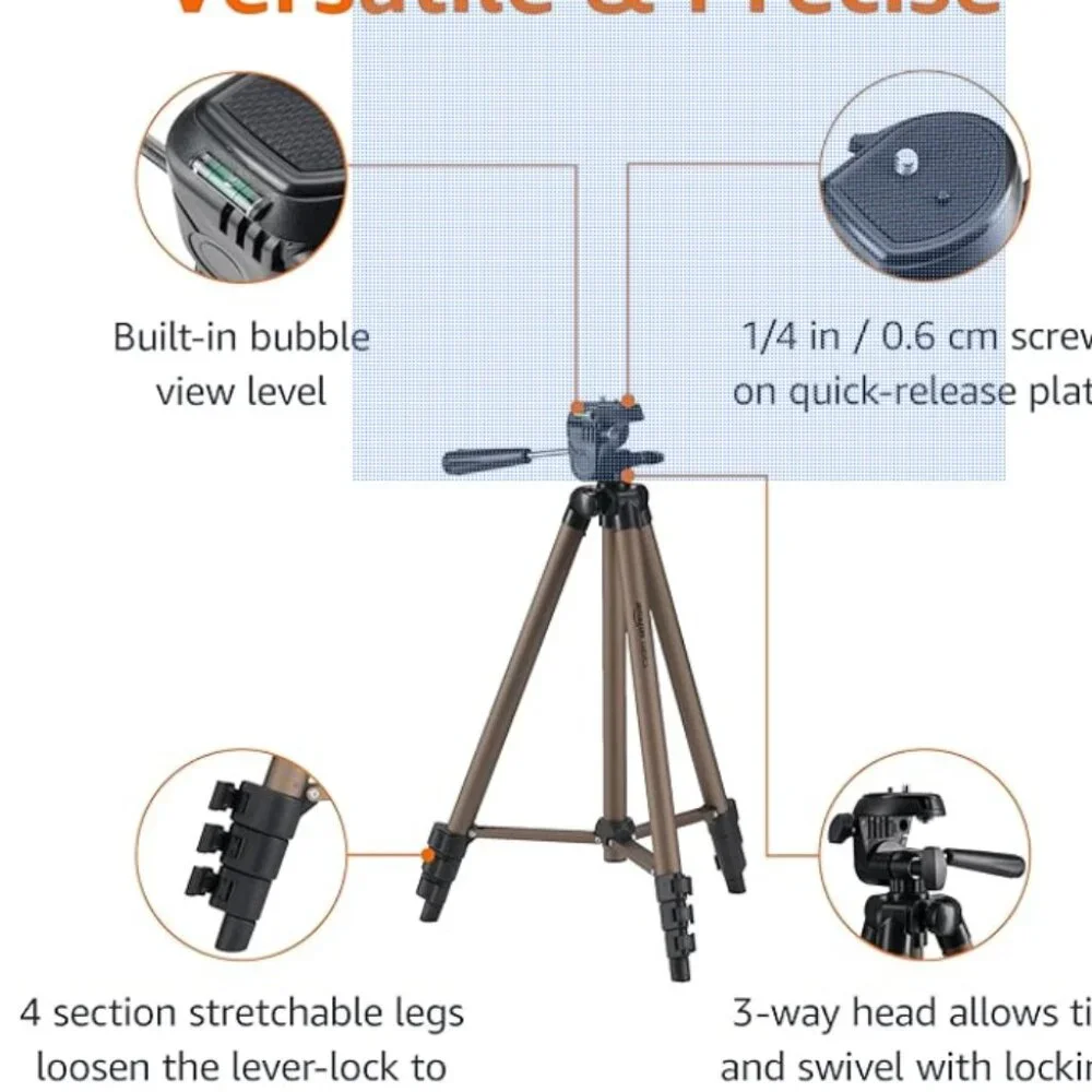 50-inch Lightweight Portable Camera Mount Tripod Stand with Bag